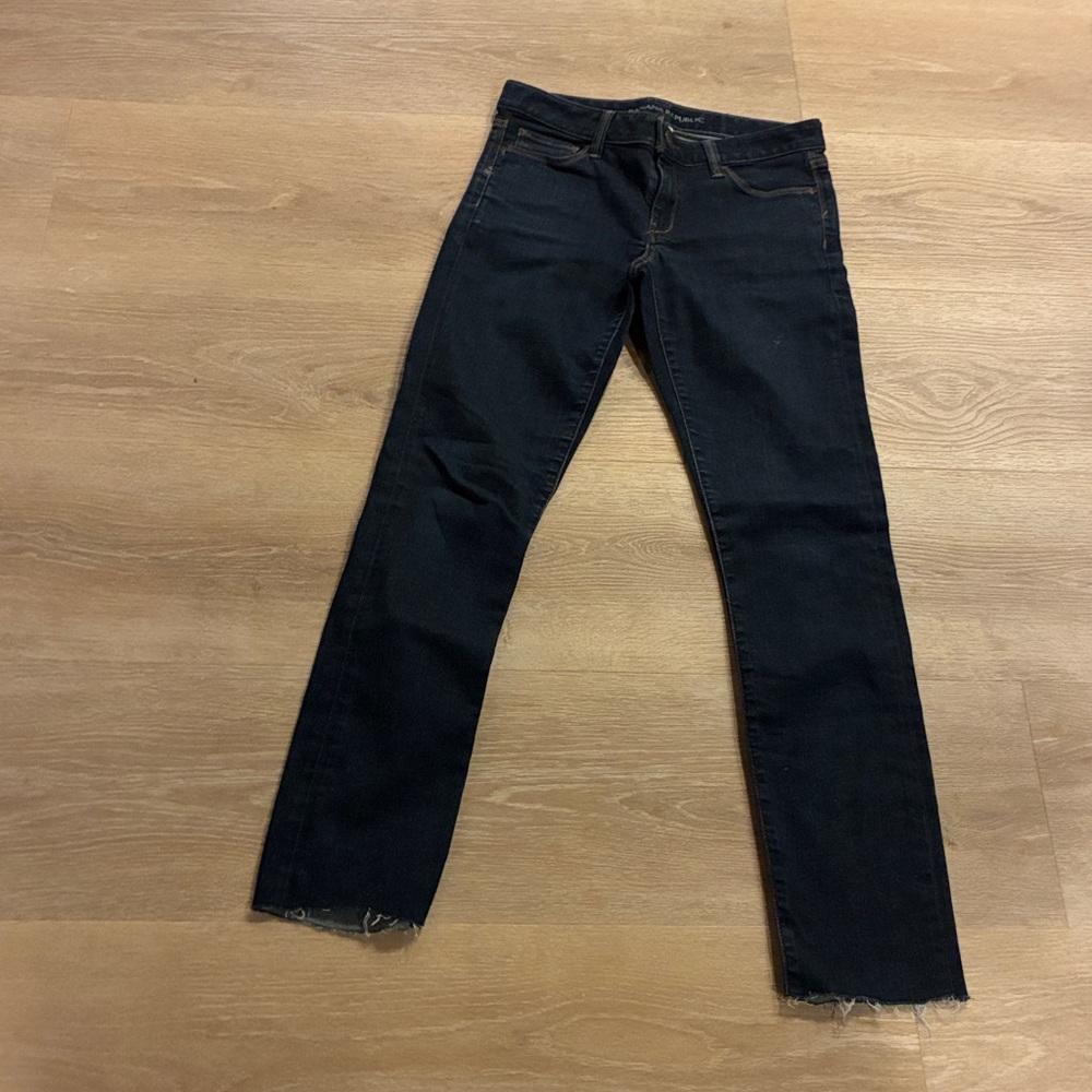Women Banana Republic Dark Blue Boot Cut Low Rise Jeans Size 26 Worn 1x